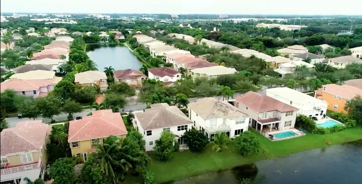 Aerial view of a residential neighbourhood in Miramar